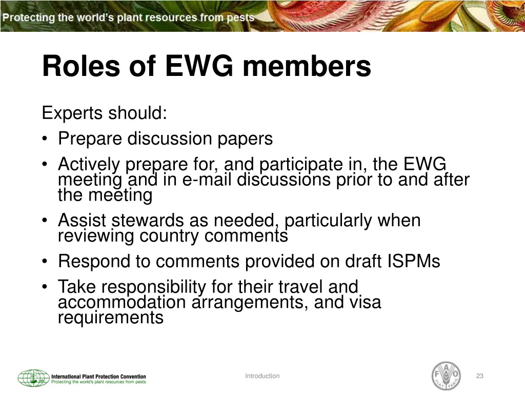 roles of ewg members