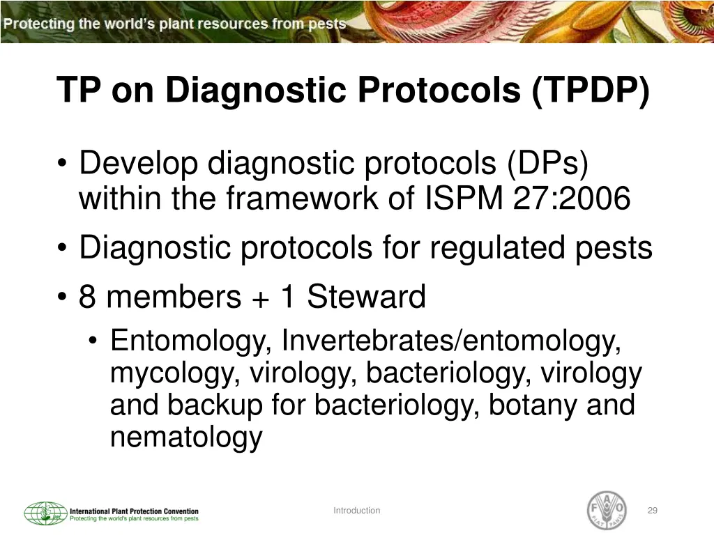 tp on diagnostic protocols tpdp