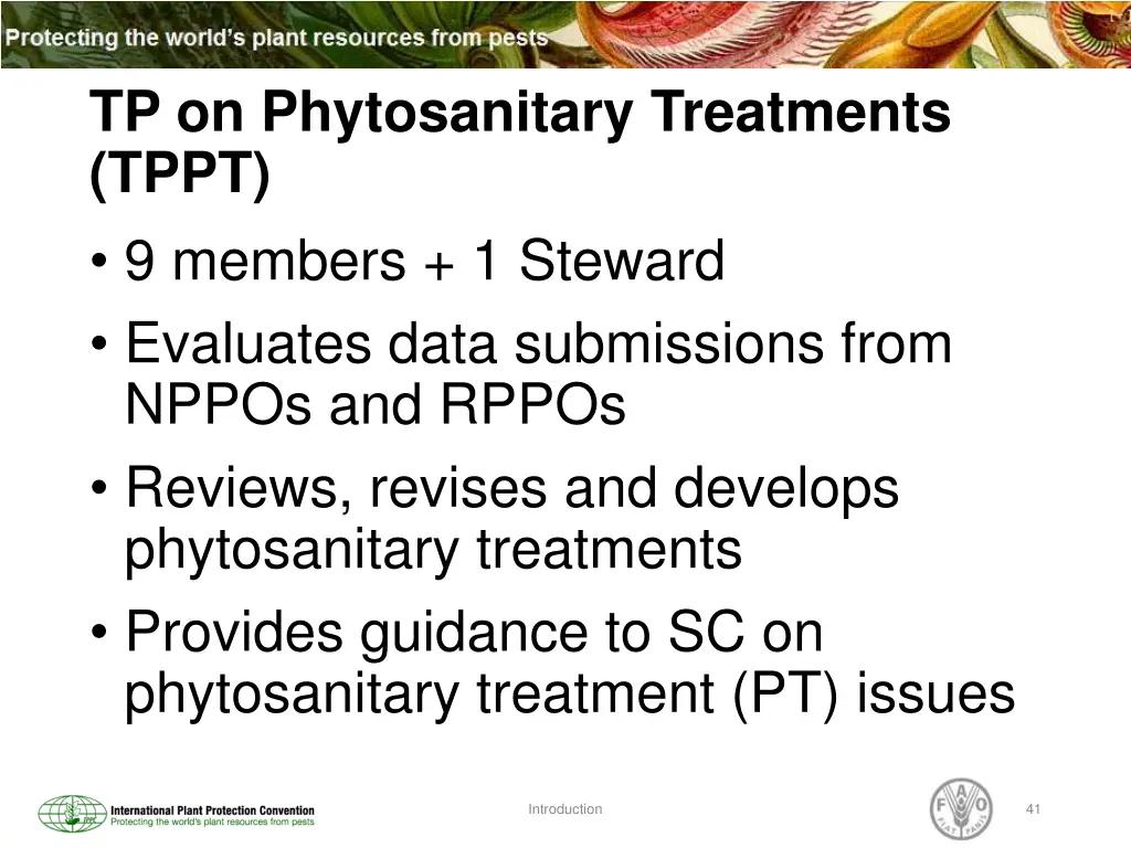 tp on phytosanitary treatments tppt 9 members