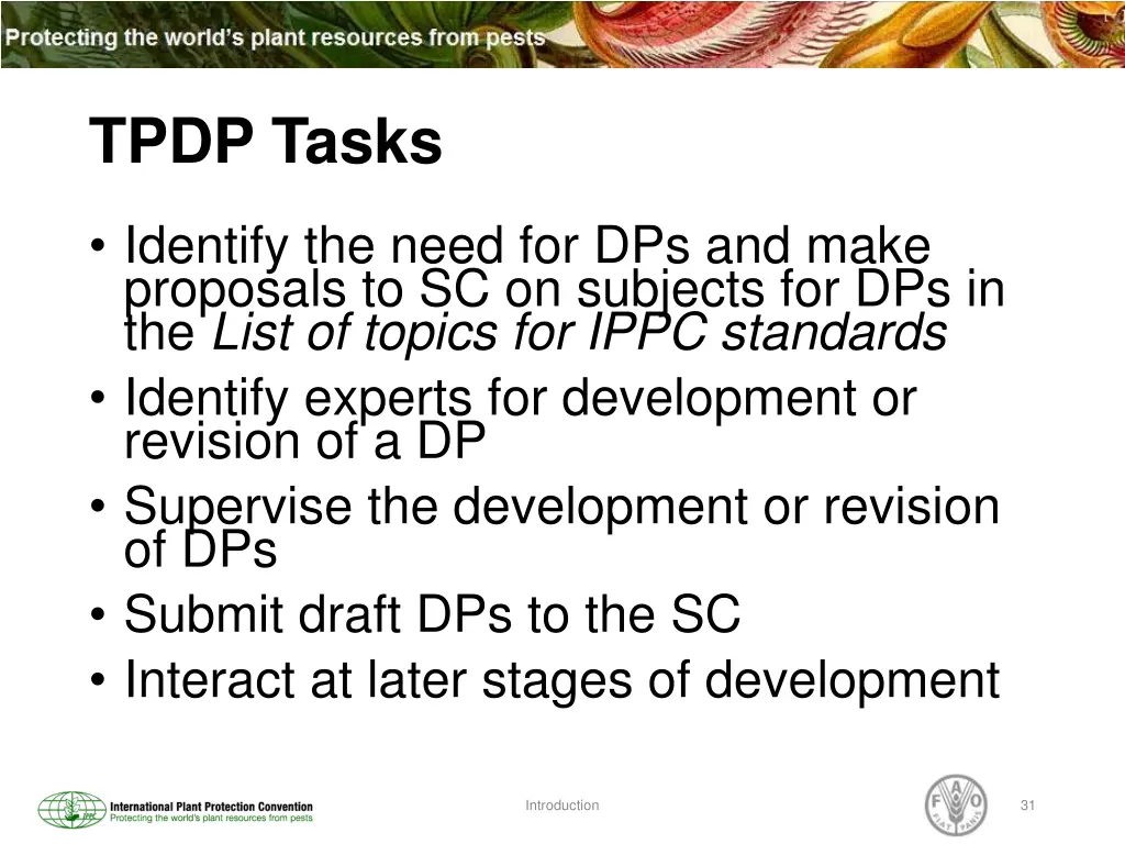 tpdp tasks