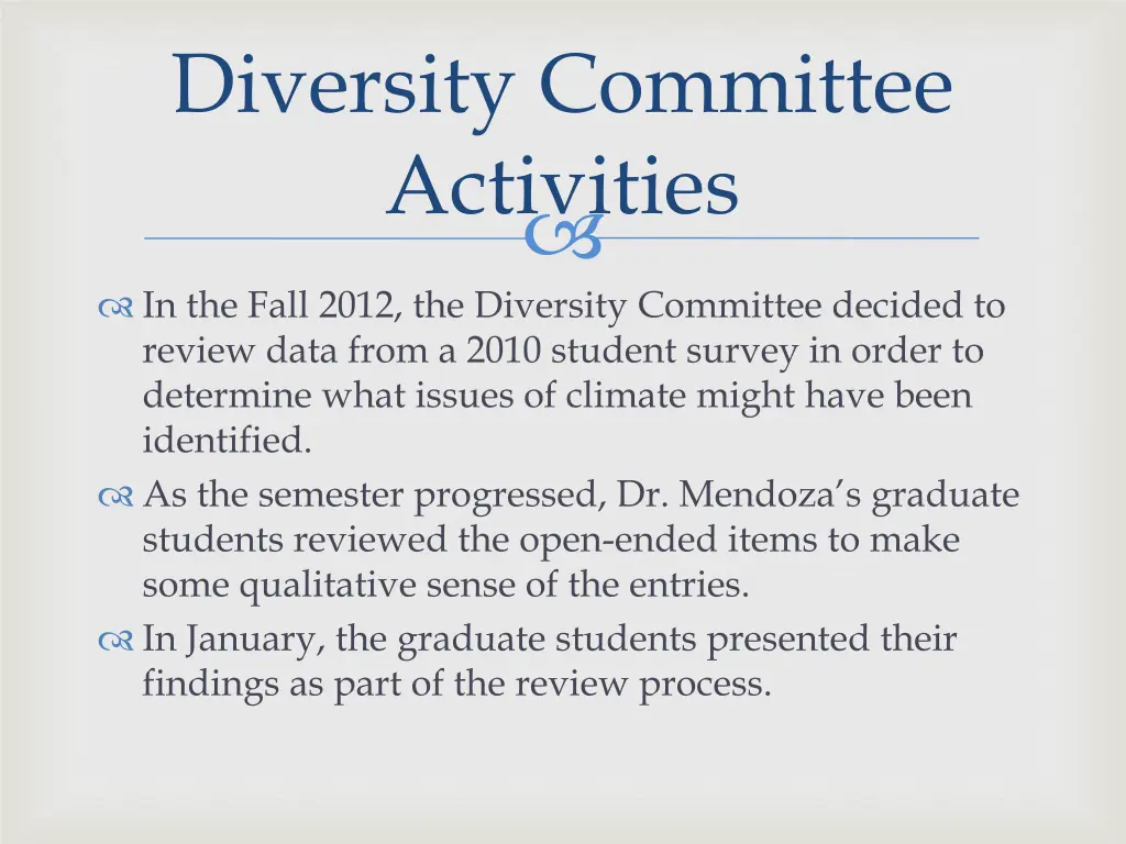 diversity committee activities