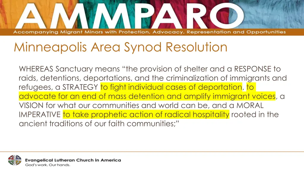 minneapolis area synod resolution