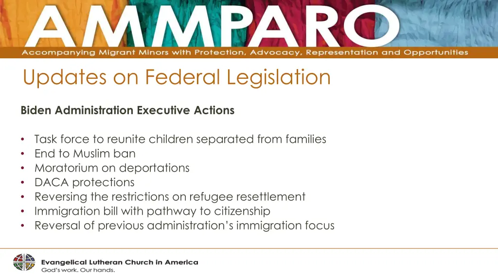 updates on federal legislation