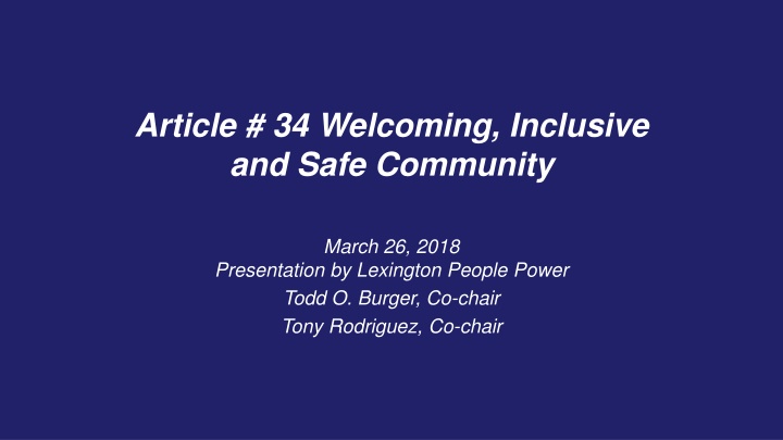 article 34 welcoming inclusive and safe community