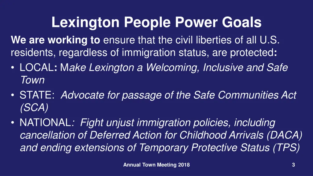 lexington people power goals we are working