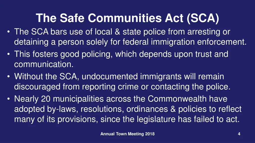 the safe communities act sca the sca bars