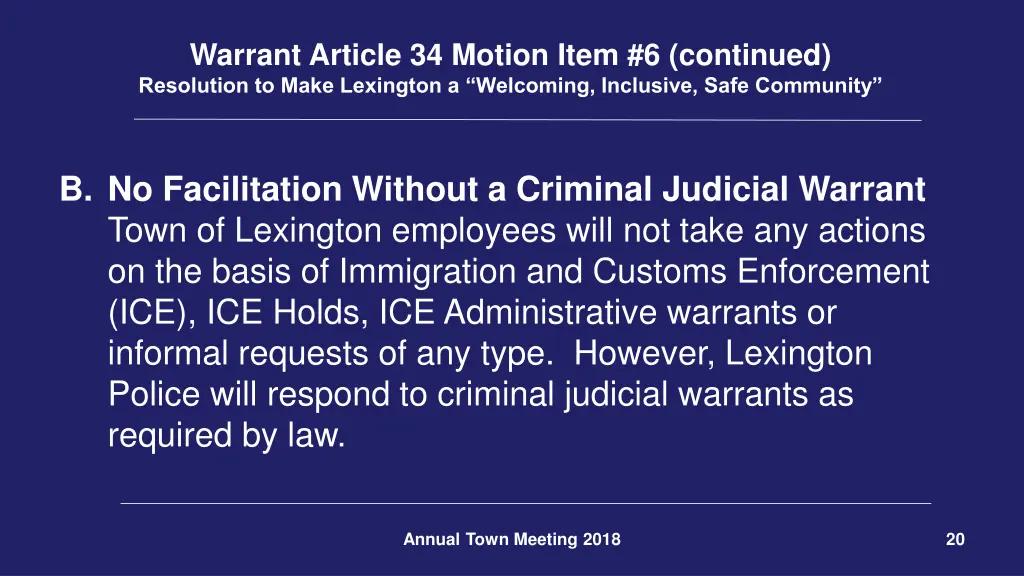 warrant article 34 motion item 6 continued