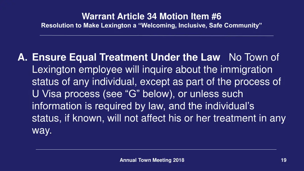 warrant article 34 motion item 6 resolution