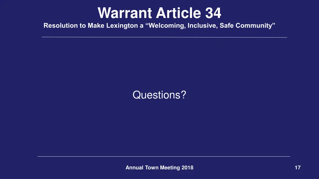 warrant article 34 resolution to make lexington