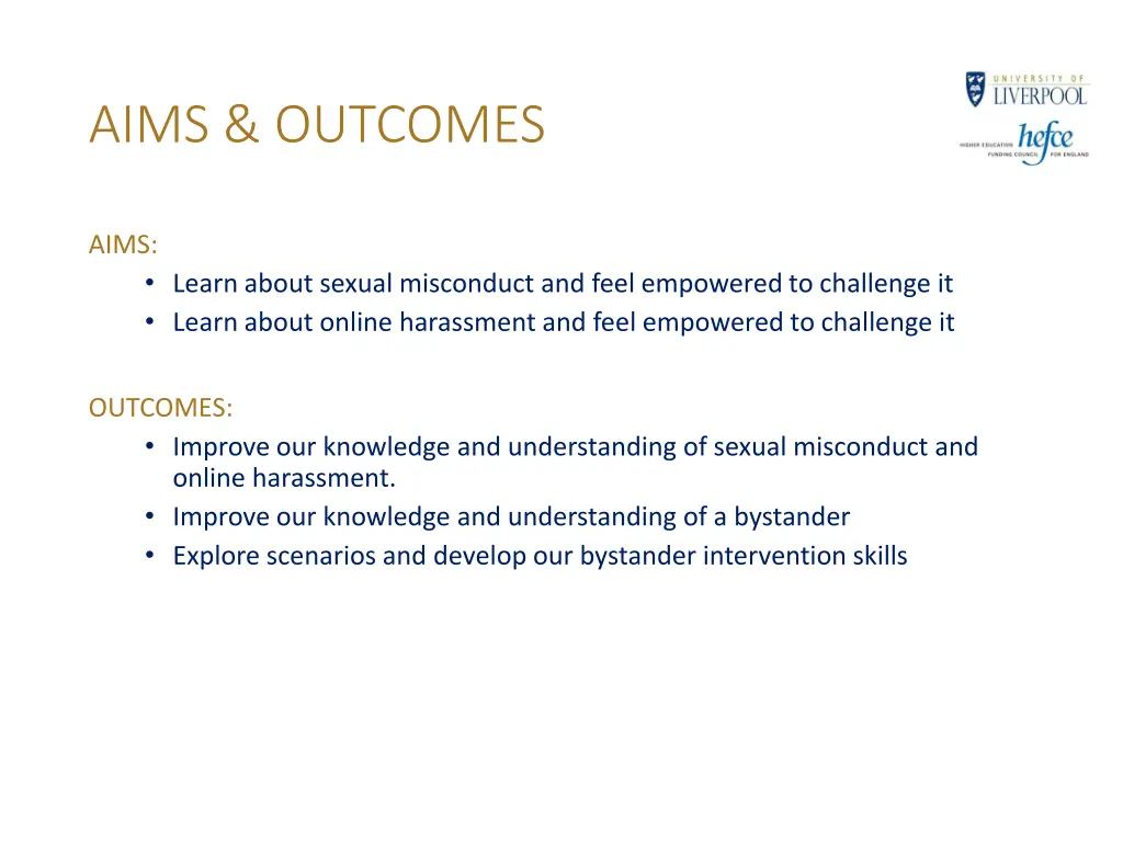 aims outcomes