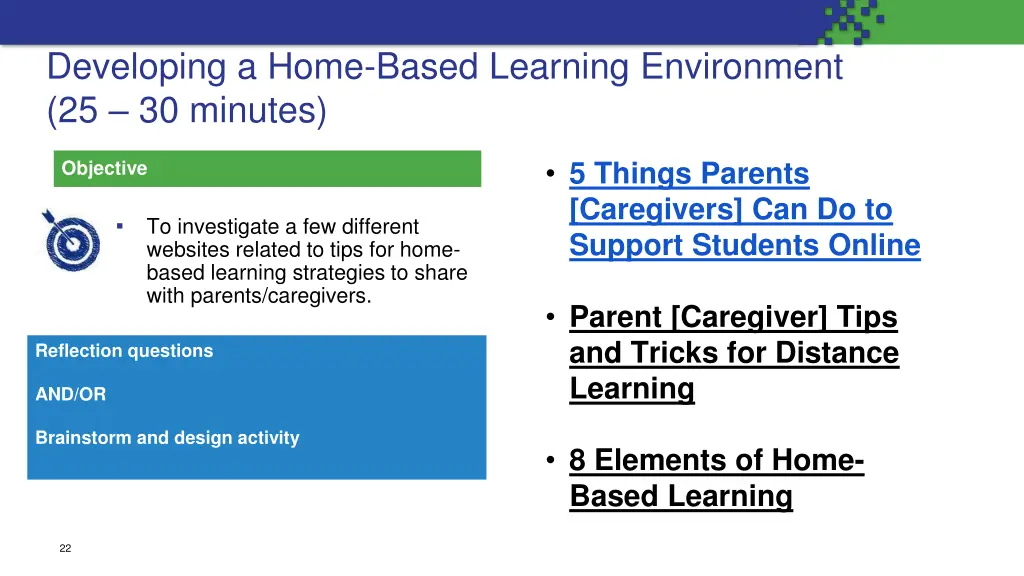 developing a home based learning environment