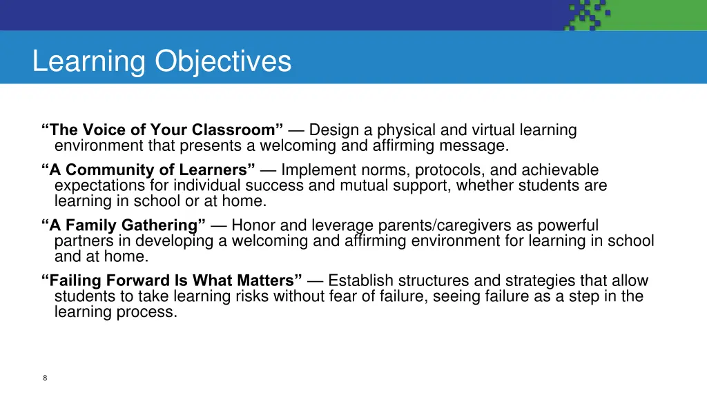 learning objectives