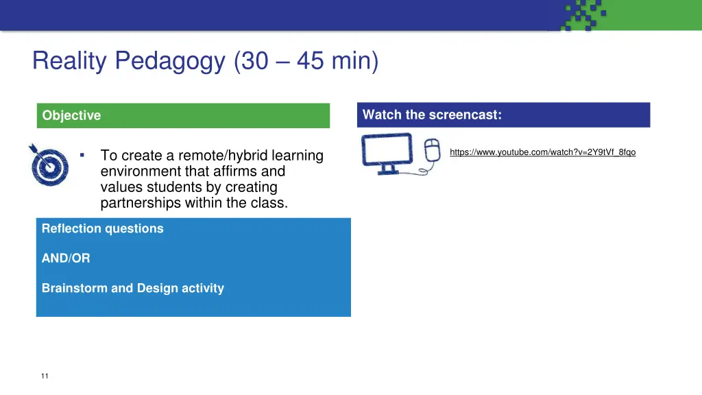 reality pedagogy 30 45 min