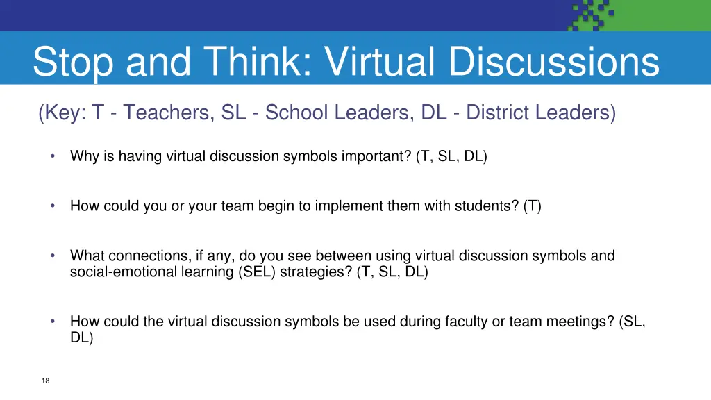 stop and think virtual discussions