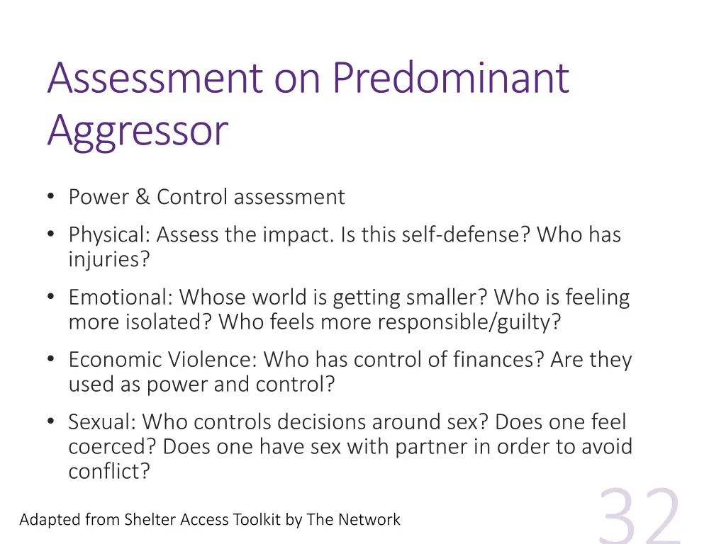 assessment on predominant aggressor