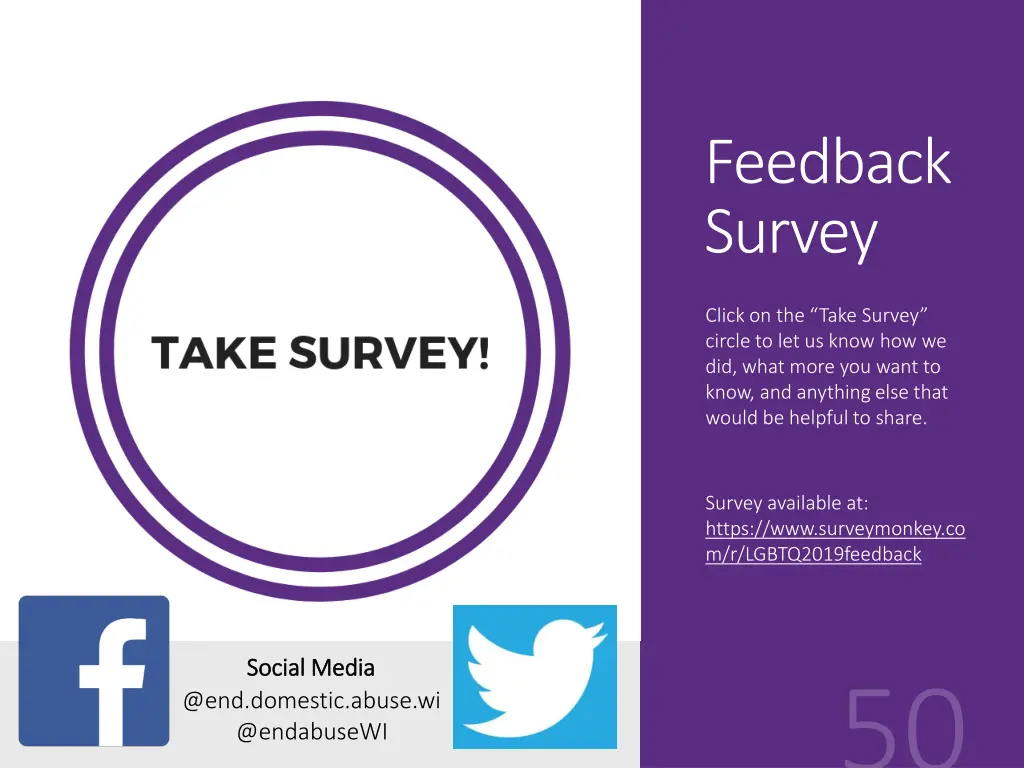 circle saying take survey