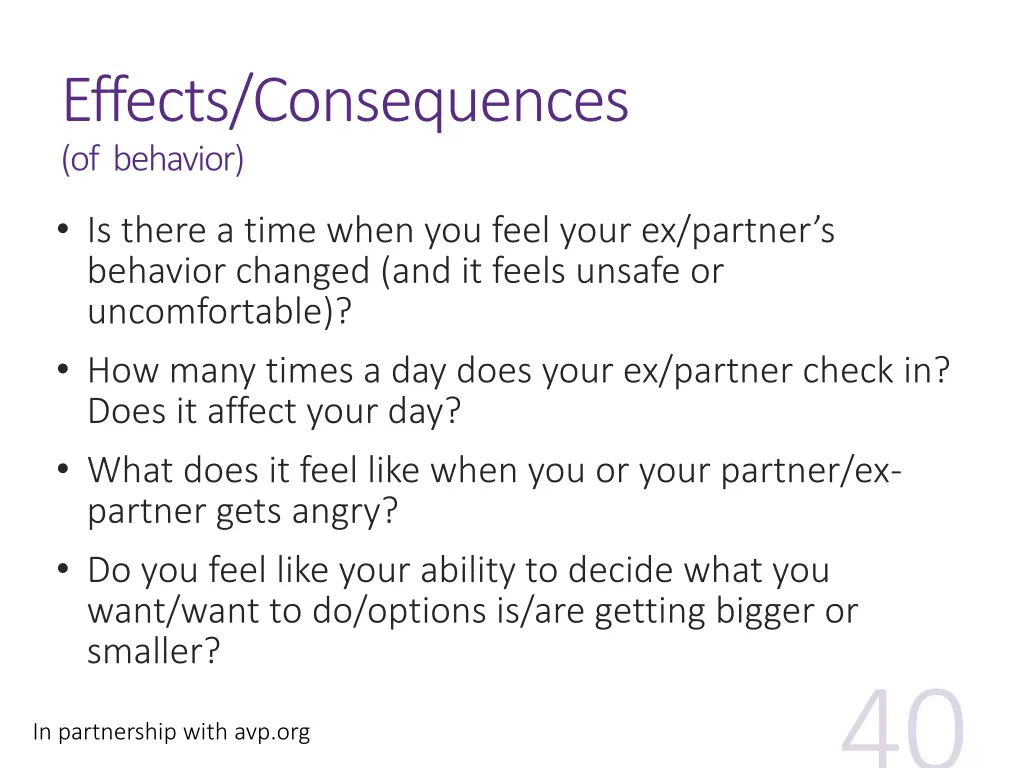 effects consequences of behavior