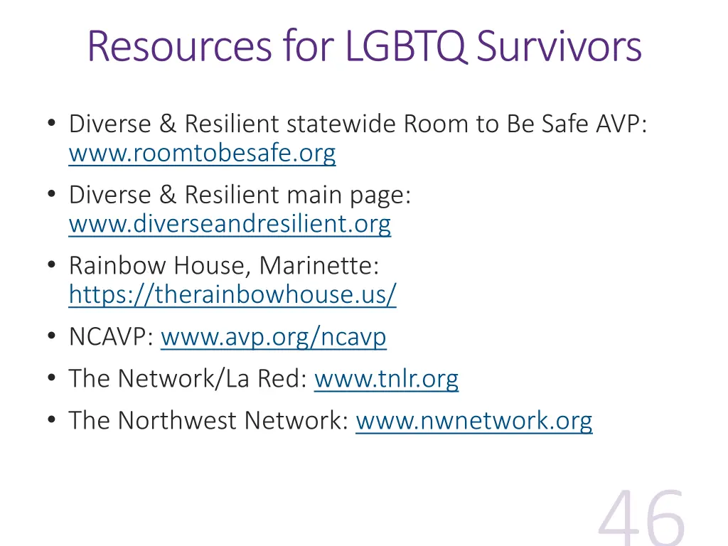 resources for lgbtq survivors