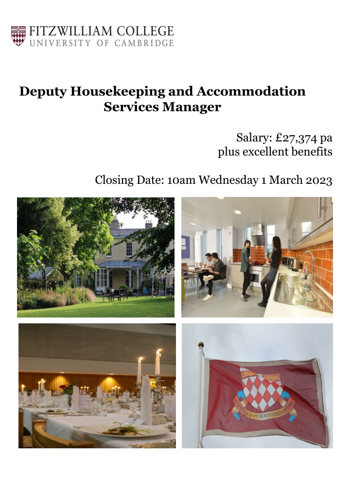 deputy housekeeping and accommodation services