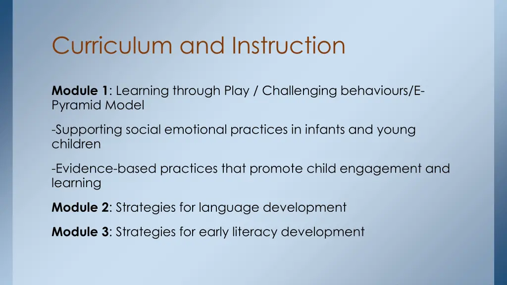 curriculum and instruction