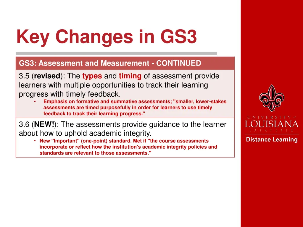 key changes in gs3 1