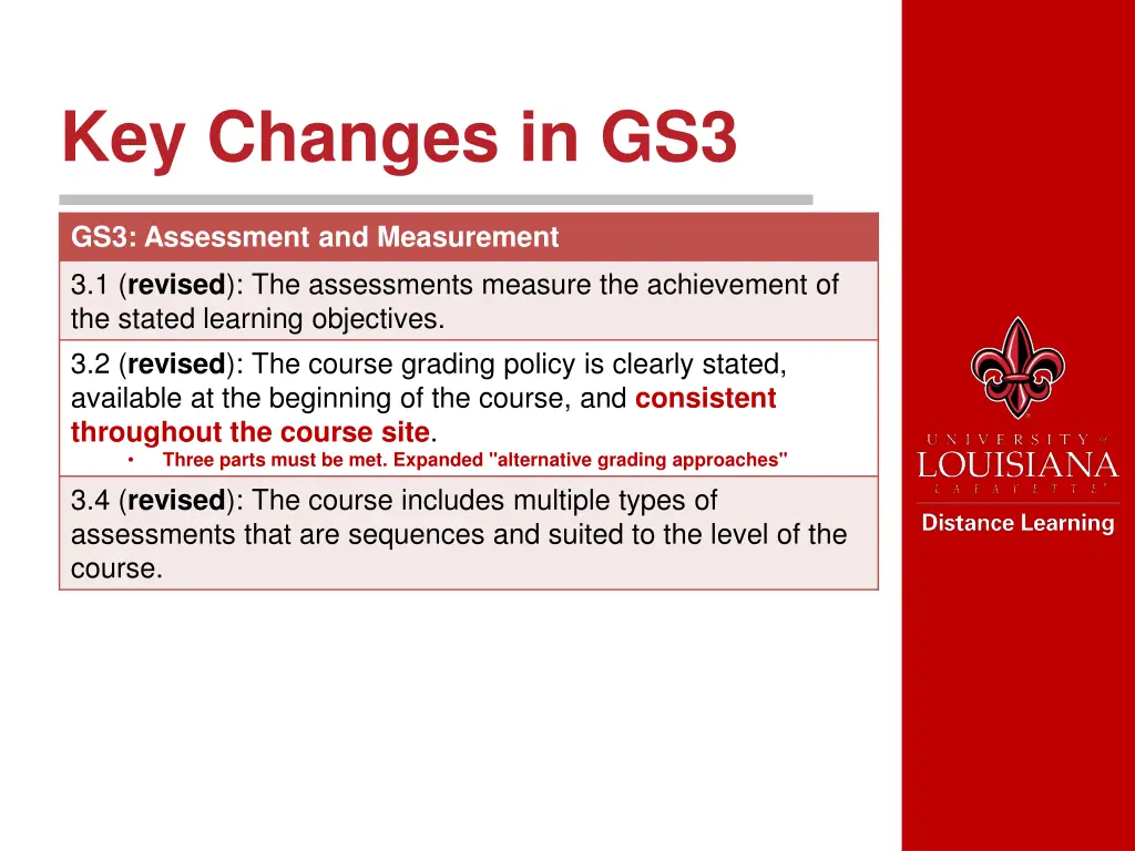 key changes in gs3