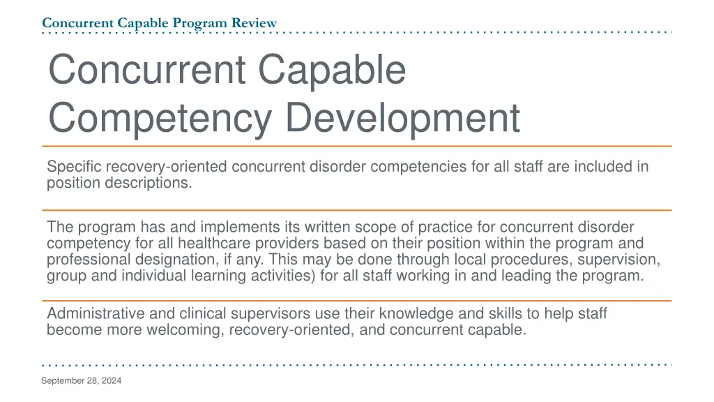 concurrent capable program review concurrent