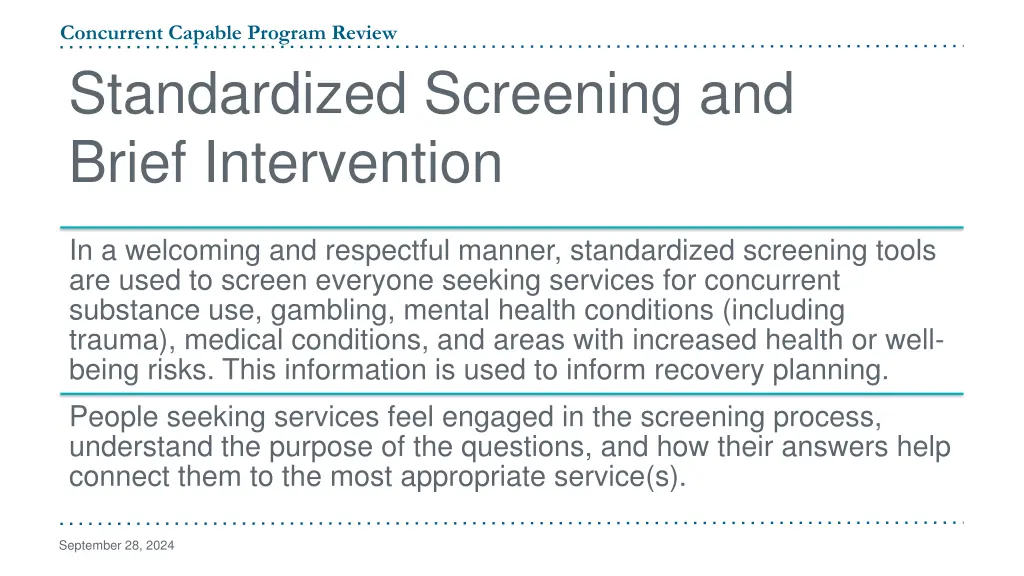 concurrent capable program review standardized