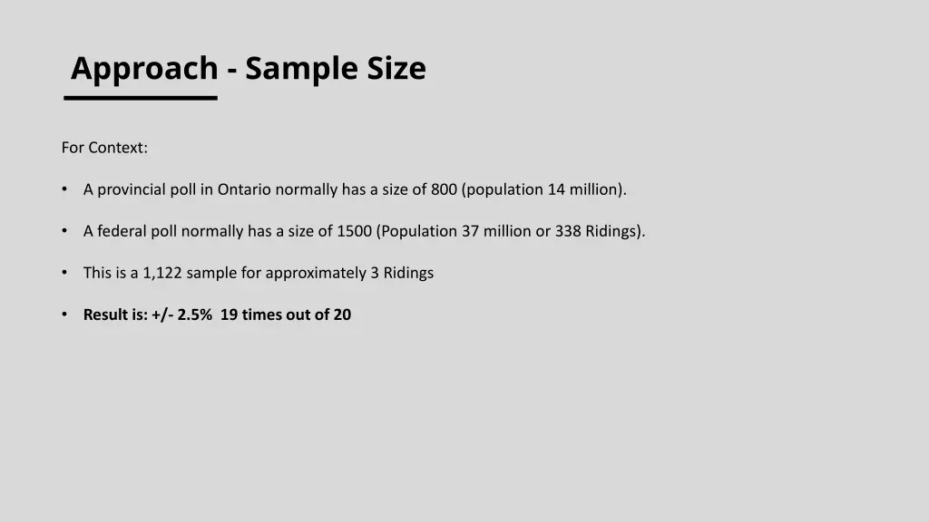 approach sample size