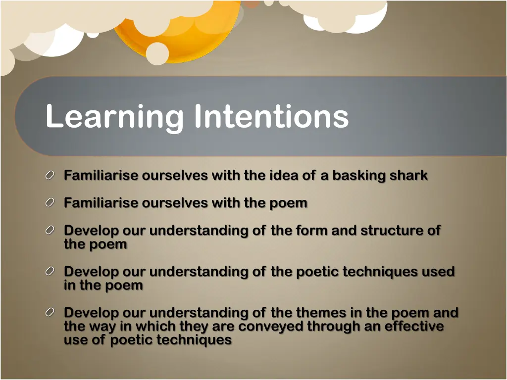 learning intentions