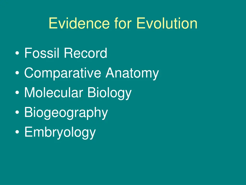 evidence for evolution