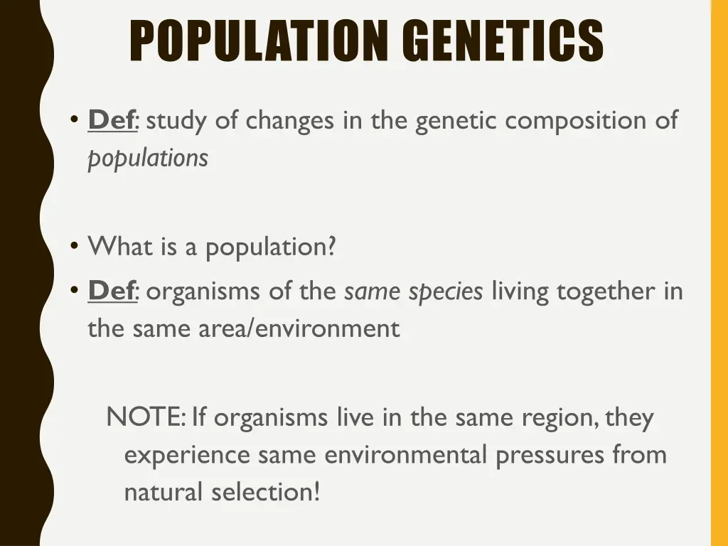 population genetics