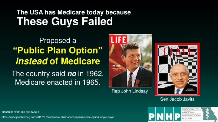 the usa has medicare today because these guys