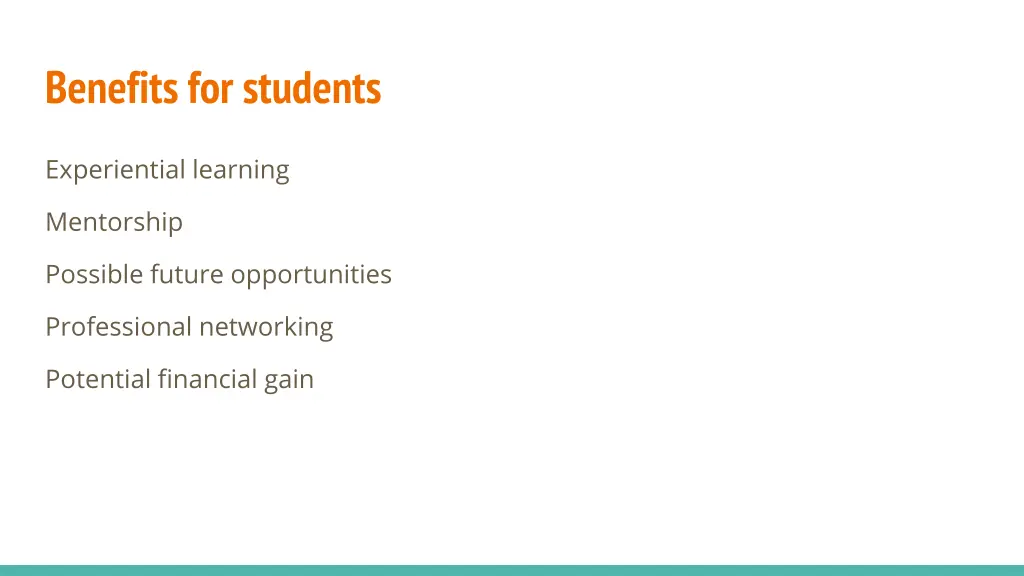 benefits for students