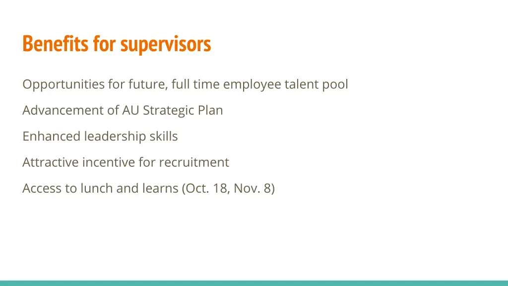 benefits for supervisors