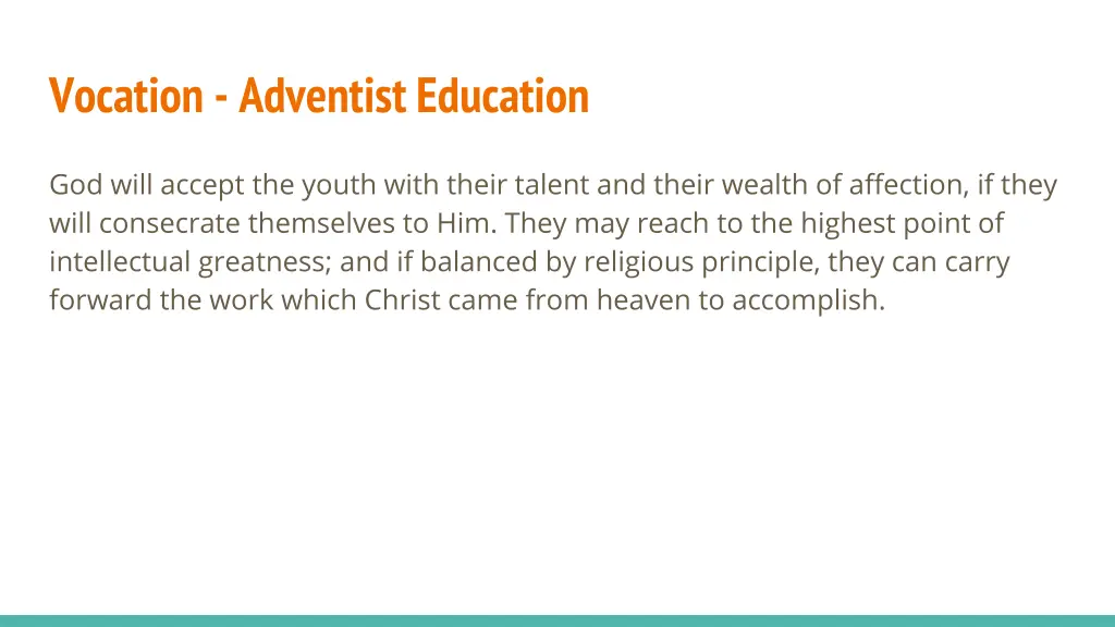 vocation adventist education