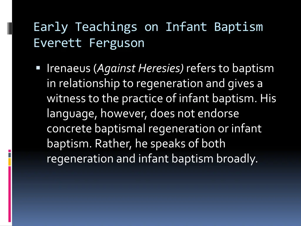 early teachings on infant baptism everett ferguson