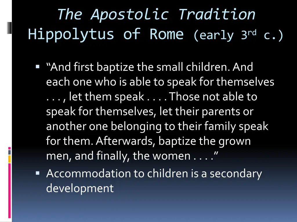 the apostolic tradition hippolytus of rome early