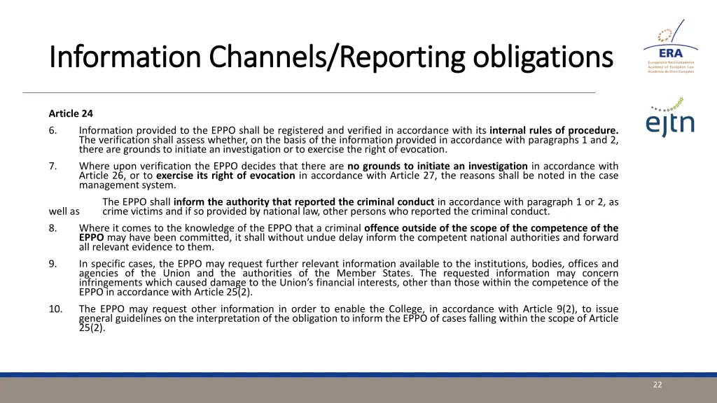 information channels reporting information 1