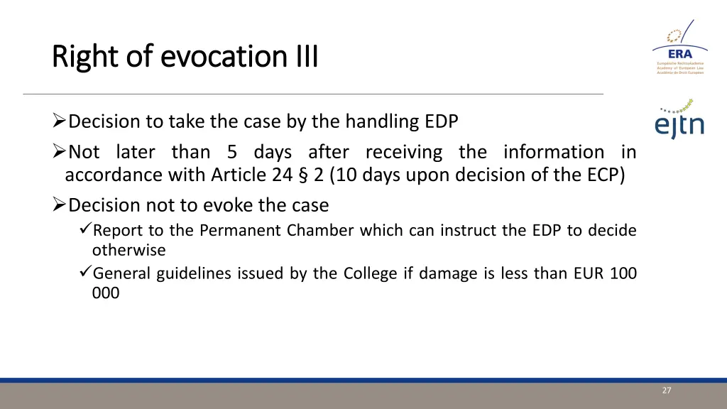 right of evocation iii right of evocation iii