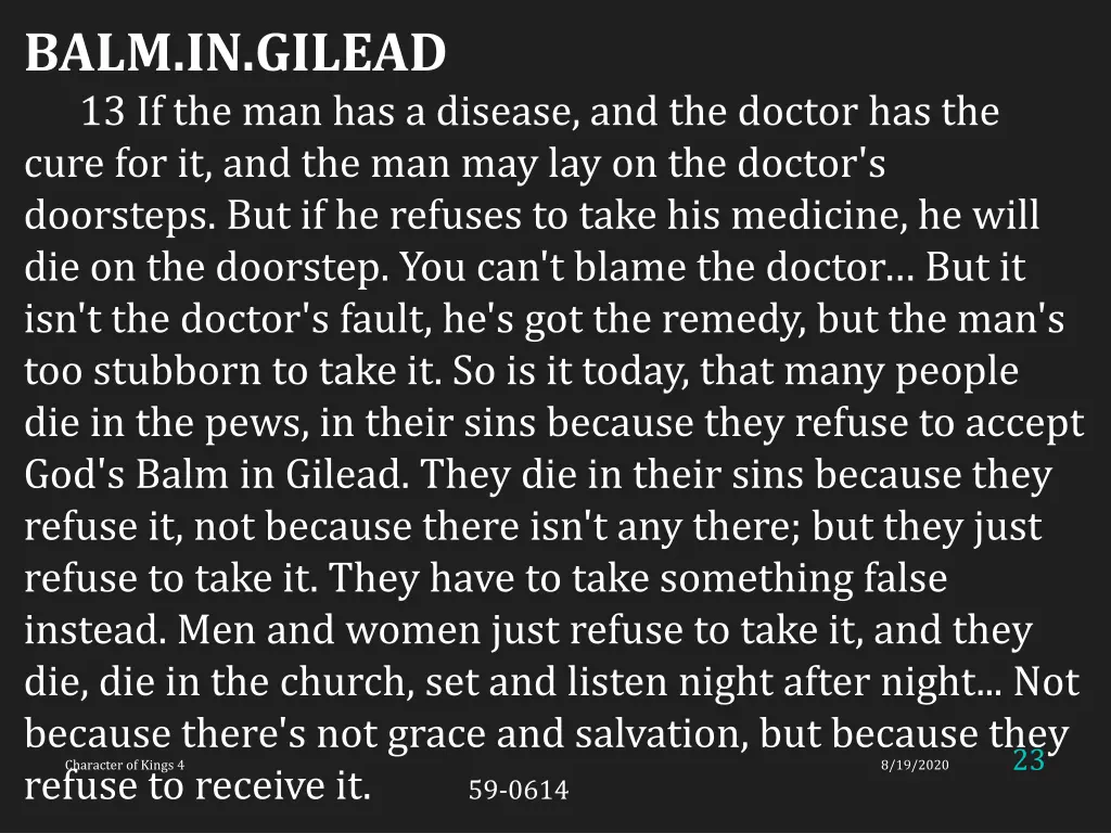 balm in gilead 13 if the man has a disease