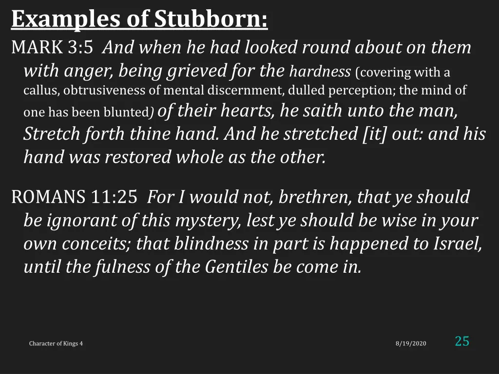 examples of stubborn mark 3 5 and when