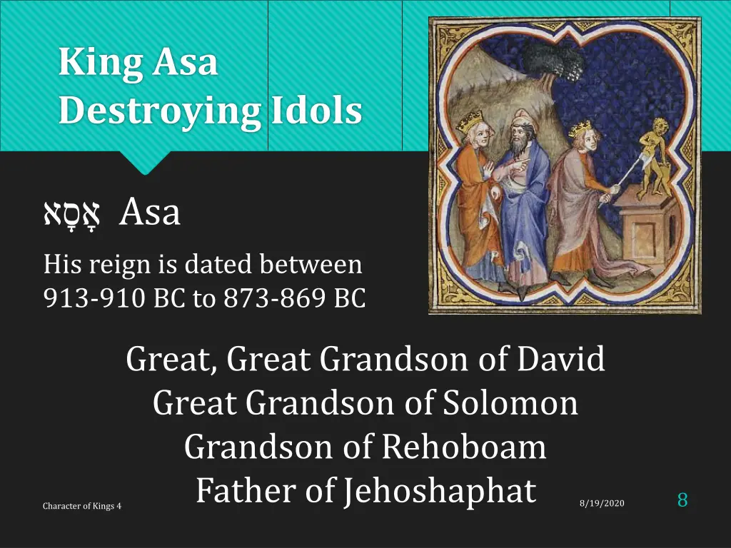 king asa destroying idols