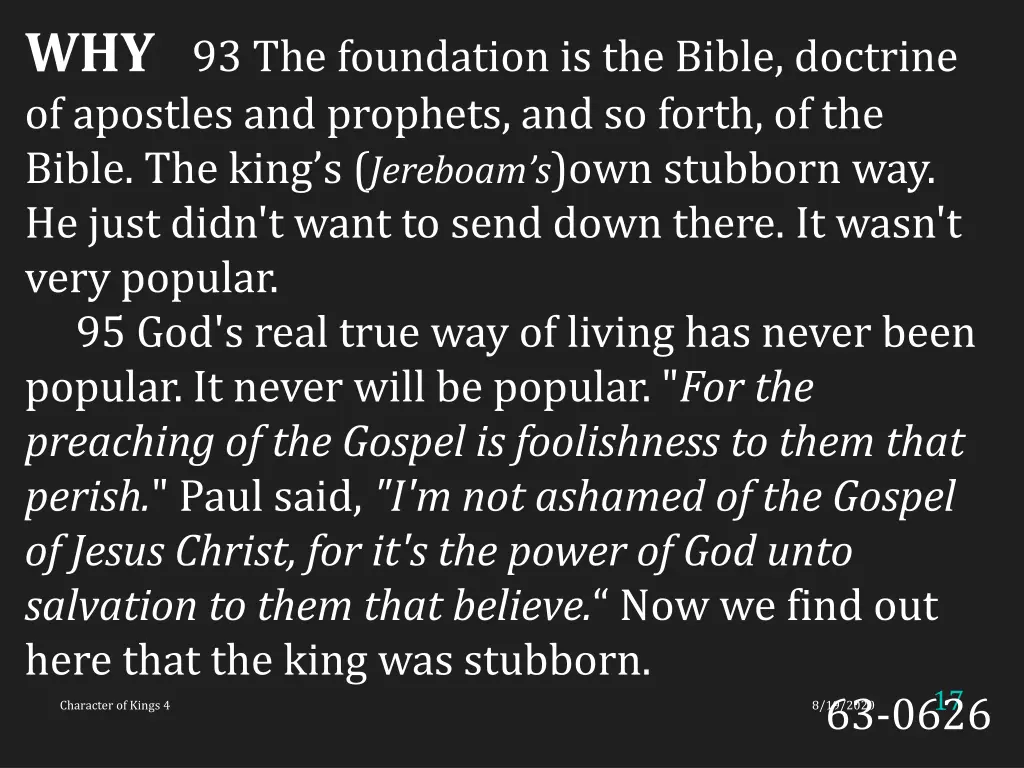 why 93 the foundation is the bible doctrine