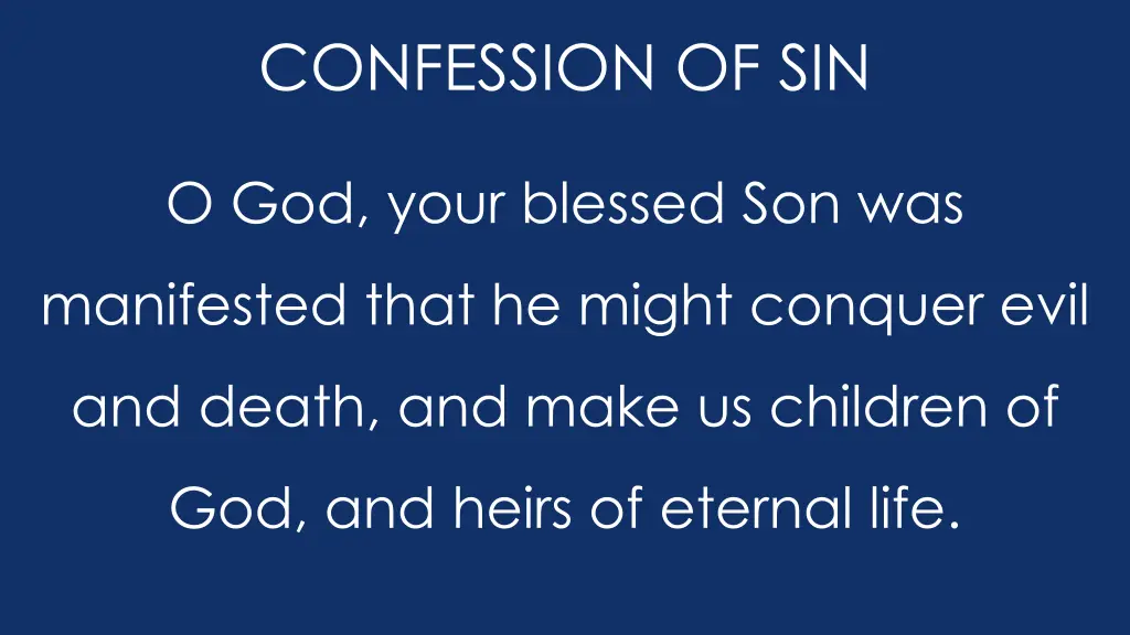 confession of sin