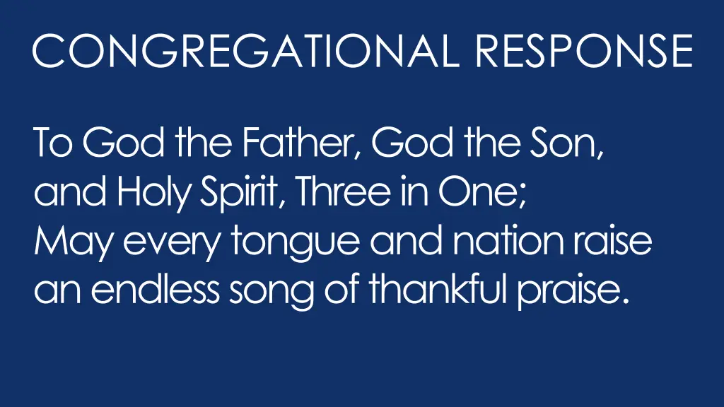 congregational response