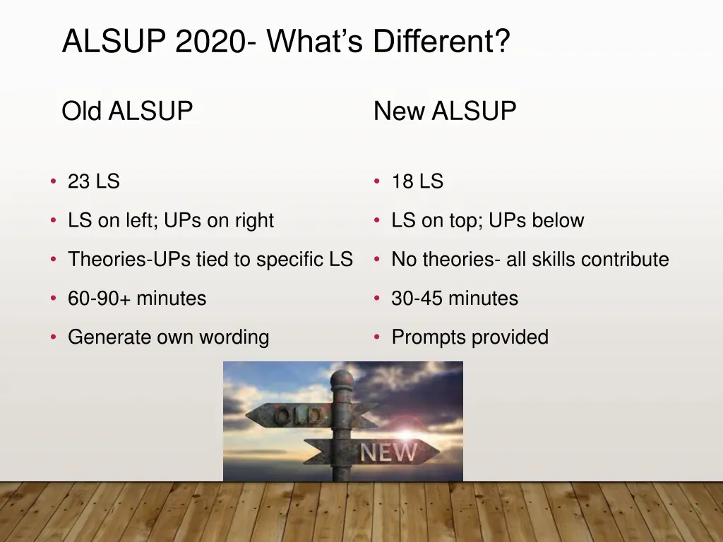 alsup 2020 what s different