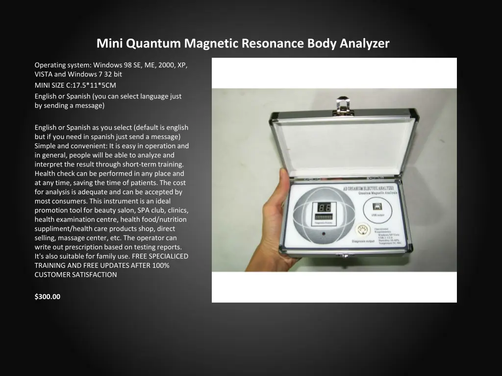 mini quantum magnetic resonance body analyzer