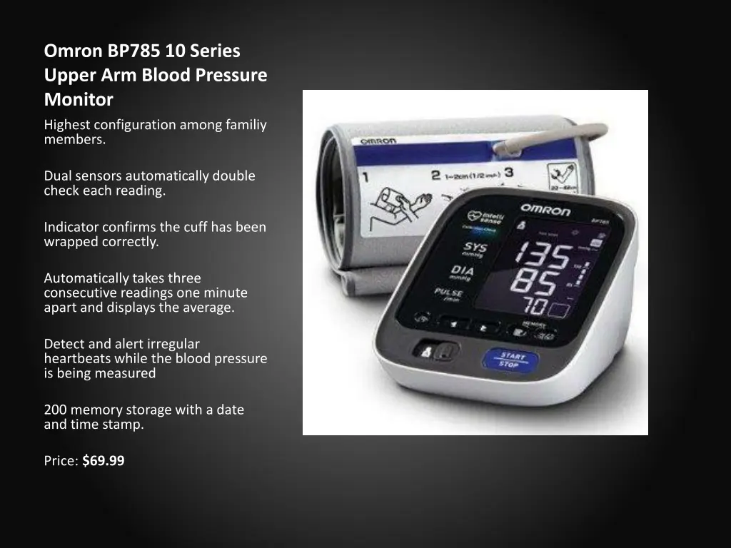 omron bp785 10 series upper arm blood pressure