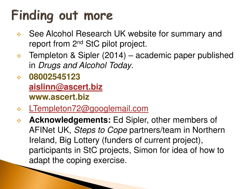 see alcohol research uk website for summary